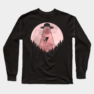 Bigfoot Ufo Abduction Long Sleeve T-Shirt